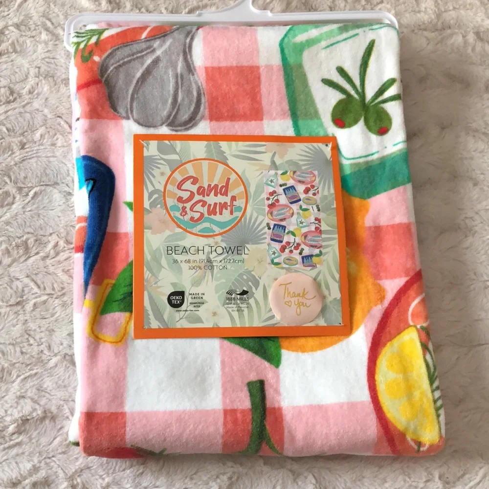 Sand & Surf Fruit & Sardine Pattern Beach Towel